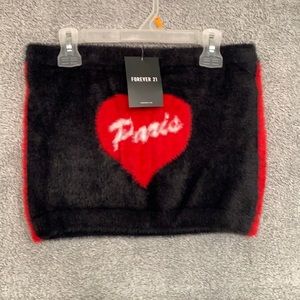 Black, red and white Tube top